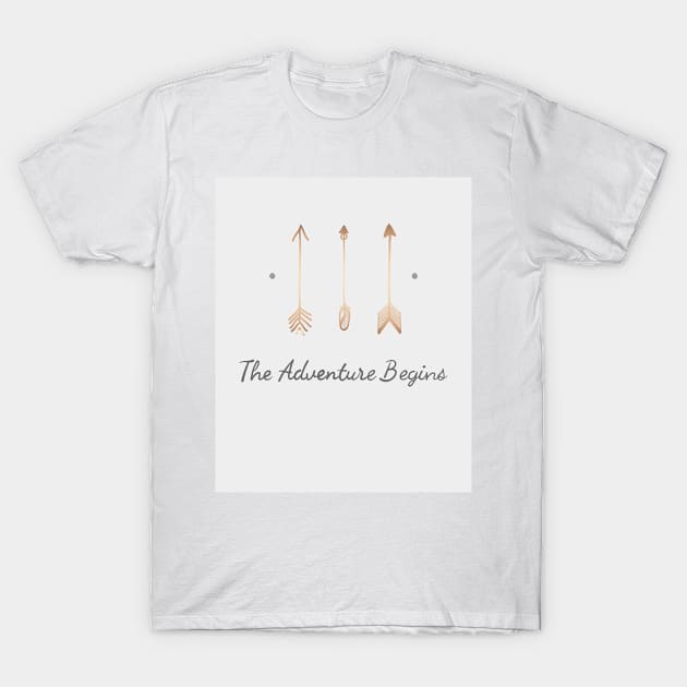 The Adventure Begins Quote T-Shirt by NewburyBoutique